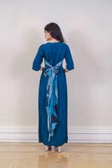 Designer Blue colour Dress sasyafashion