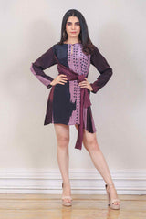 Designer Wine colour Dress sasyafashion