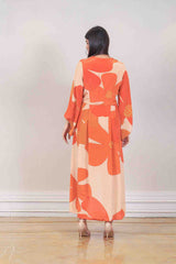 Designer Orange colour Dress sasyafashion