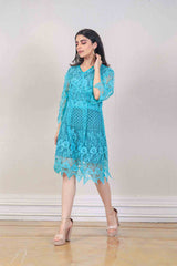 Designer Light blue colour Dress sasyafashion
