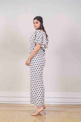 Designer White colour jumpsuit sasyafashion