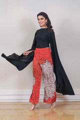 Designer Black and orange colour Jumpsuit sasyafashion