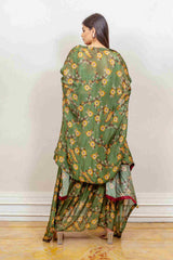 Designer Green colour Co-ord with Jacket sasyafashion