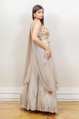 Designer grey colour Skirt top sasyafashion