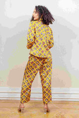 Designer Yellow colour Blazer set sasyafashion
