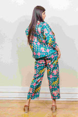 Designer Teal colour Blazer set sasyafashion