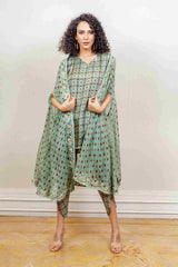 Designer Green colour Co-ord with Jacket sasyafashion