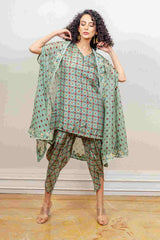 Designer Green colour Co-ord with Jacket sasyafashion