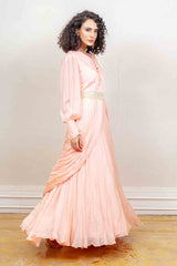 Designer Pink Colour Gown sasyafashion