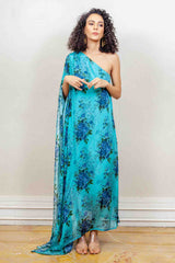 Designer Blue colour Dress sasyafashion