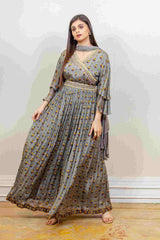 Designer Indowestern In Grey Colour Dress sasyafashion