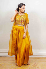 Designer yellow colour Co-ord with Jacket sasyafashion