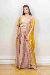 Designer Yellow colour Co-ord with Jacket sasyafashion