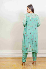 Designer Green colour Co-ord with Jacket sasyafashion