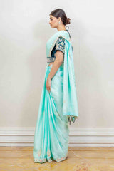 Designer Blue Saree sasyafashion