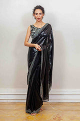 Designer Black Saree sasyafashion