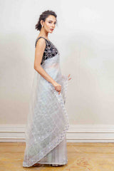 Designer White Saree sasyafashion
