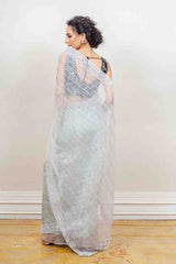 Designer White Saree sasyafashion