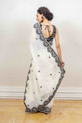 Designer White Saree sasyafashion