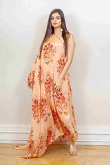 Designer Peach colour Dress sasyafashion