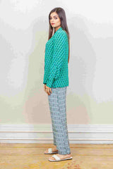 Designer Green & gray colour co-ord sasyafashion