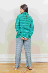 Designer Green & gray colour co-ord sasyafashion