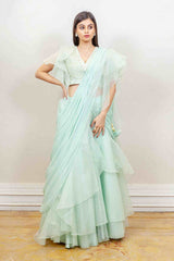 Designer Green Colour Skirt Top sasyafashion