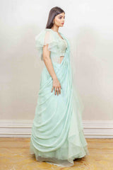 Designer Green Colour Skirt Top sasyafashion
