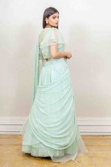 Designer Green Colour Skirt Top sasyafashion