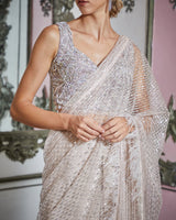 Designer white colour Hand Embroidered saree sasyafashion