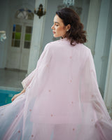 Designer Baby Pink Color Hand Embroidered Sharara Jacket set