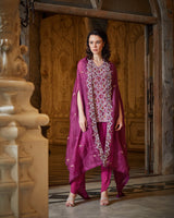 Designer maroon Hand Embroidered Dhoti pant Jacket set