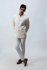 Ivory Embroidered Bandhgala Set sasyafashion