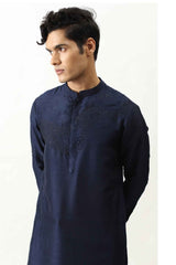 Midnight Blue Embellished Kurta Set sasyafashion