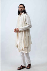 Ivory kurta with Achkan Set sasyafashion