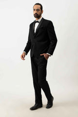 Classic Black Tux with Stylised Satin Lapel sasyafashion