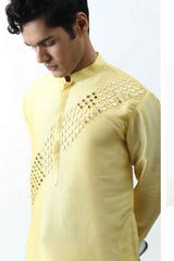 Yellow Mirror Kurta Set. sasyafashion