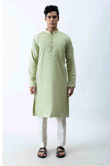 Pastel Green Motif Kurta Set. sasyafashion