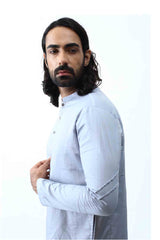 Light Blue-Grey Cord Kurta Set. sasyafashion