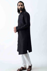 Black Pintuck Kurta Set. sasyafashion