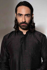 Black Pintuck Kurta Set. sasyafashion