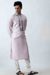 Light pink applique kurta set sasyafashion
