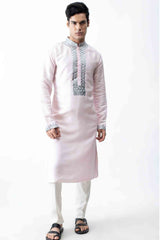 Light pink applique kurta set sasyafashion