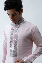 Light pink applique kurta set sasyafashion