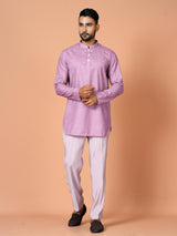 Designer Purple Satin Short Kurta