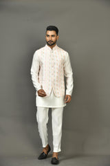 Designer Kurta Jacket Set In Multicolour