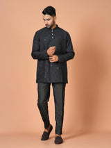 Short Kurta With Pant in Black Colour