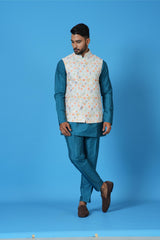 Kurta Jacket Set in Multicolour