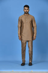Short Kurta With Pant in Brown Colour