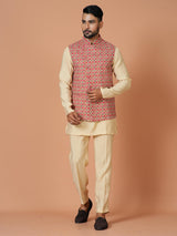 Kurta Jacket Set in Multicolour